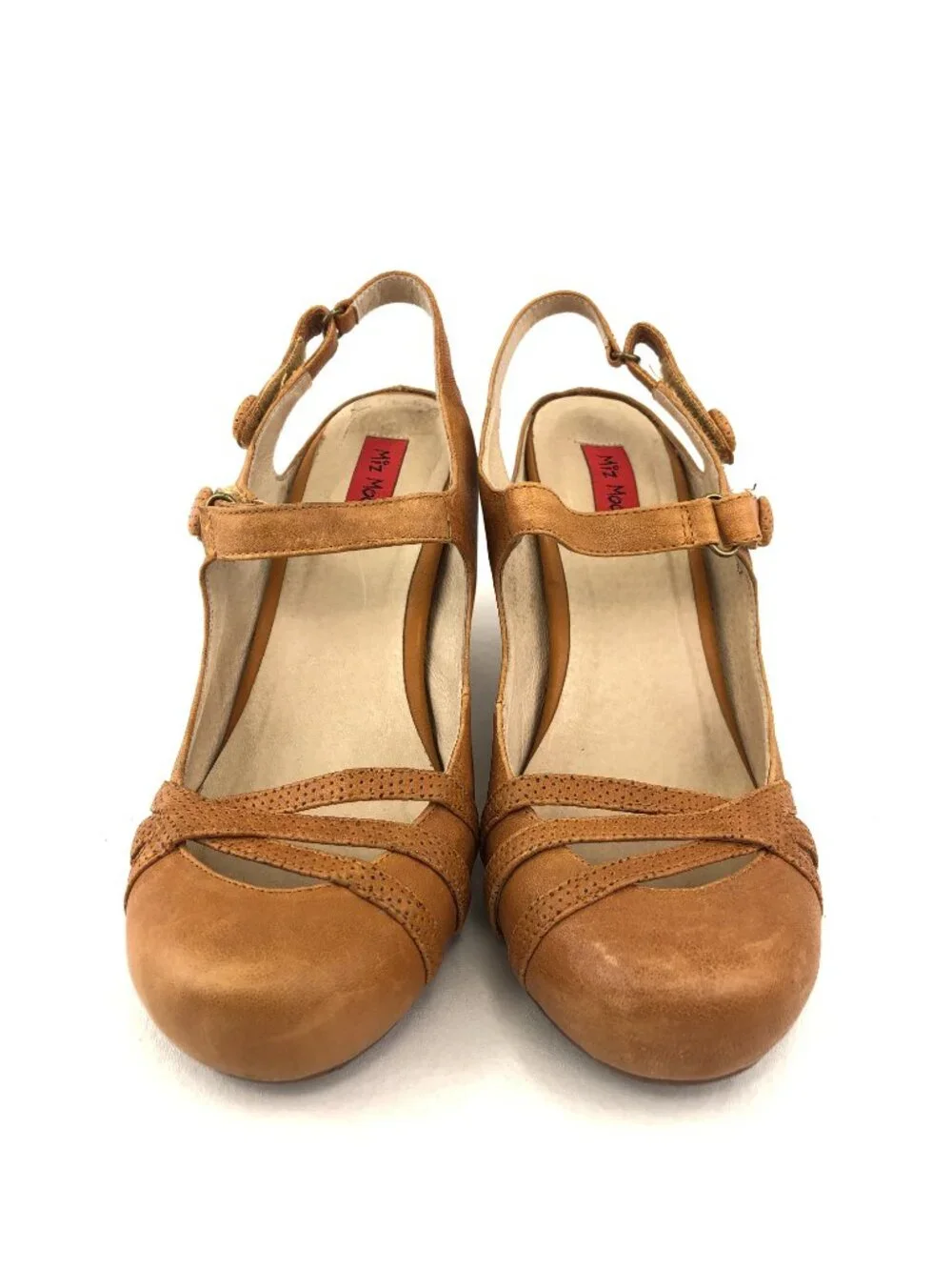 Miz Mooz Jillian Tan Leather Medium Heel Pumps 7.5